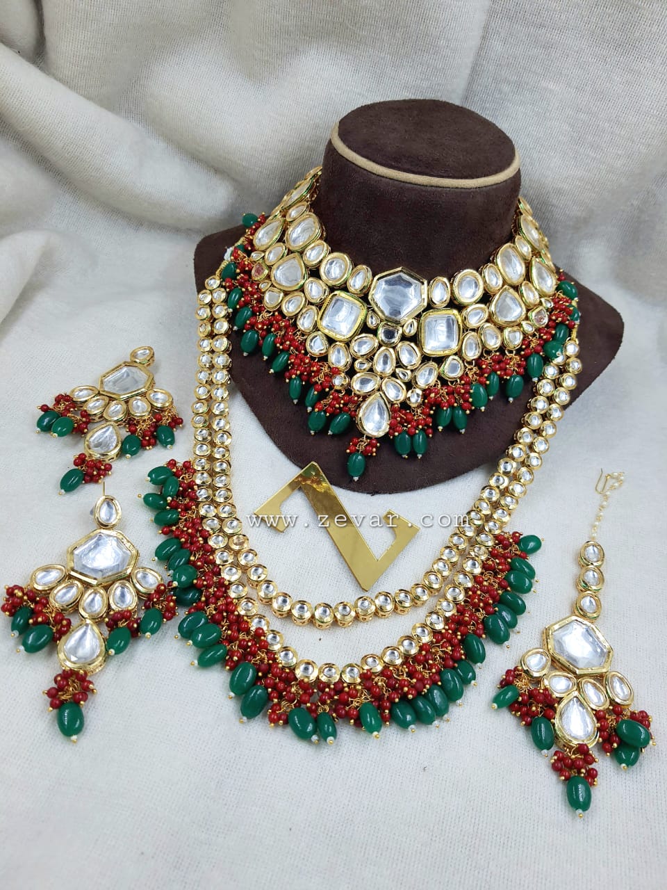 Zevar Jewelry ZEVAR | High Quality Kundan Bridal Jewellery Meenakari Work Back Side00