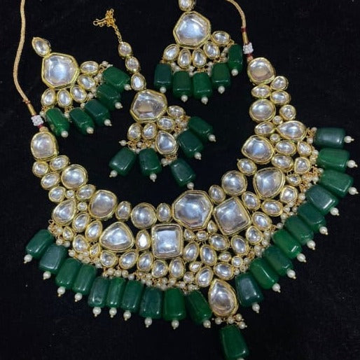 Zevar Jewelry Copy of ZEVAR | Pearl Kundan Choker Necklace earring & manangtikka