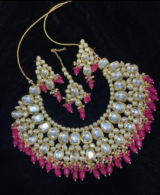 Zevar Jewelry ZEVAR | Pearl Kundan Choker Necklace earring mangtikka.