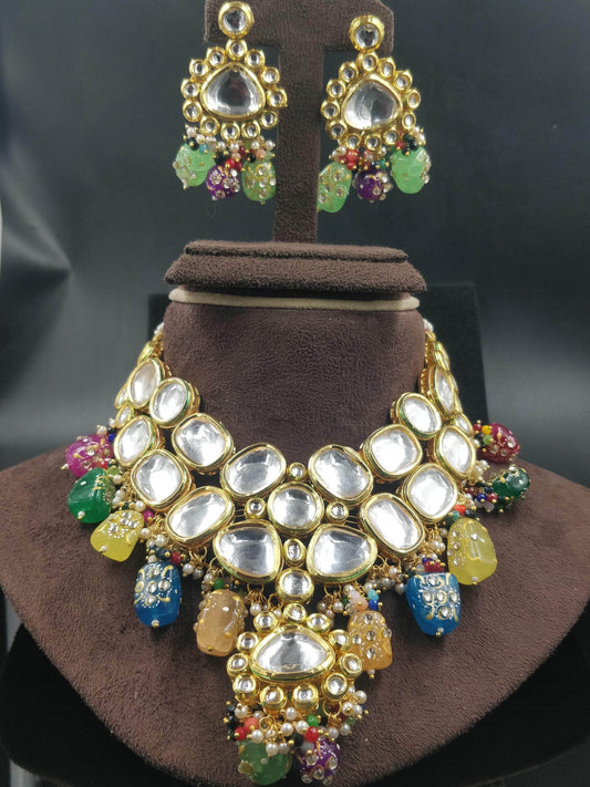 Kundan Heavy Pearl Necklace By Zevar - Zevar