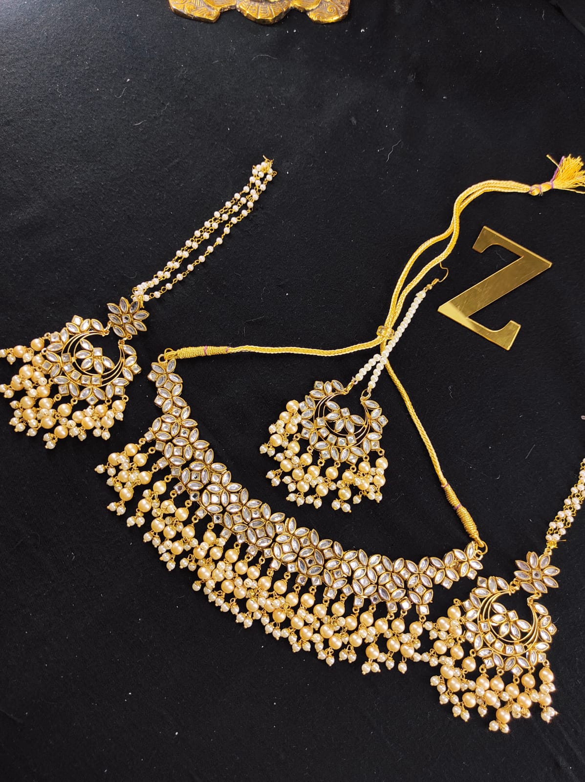 Zevar Kundan Necklace With Pearl By Zevar