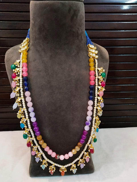 Zevar Long necklace Design 1 Kunda Multicolor Long Neclace By Zevar