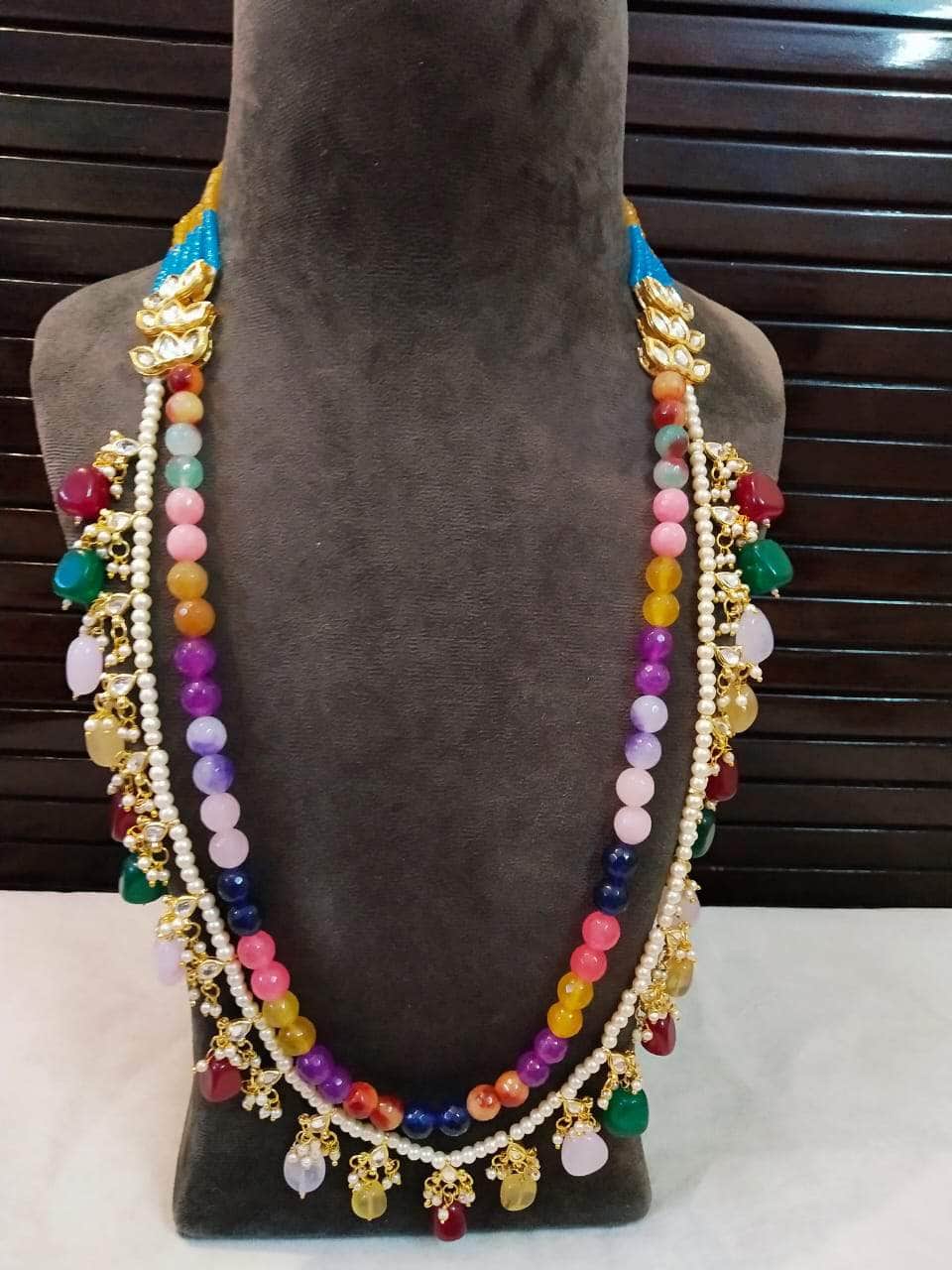 Zevar Long necklace Design 2 Kunda Multicolor Long Neclace By Zevar