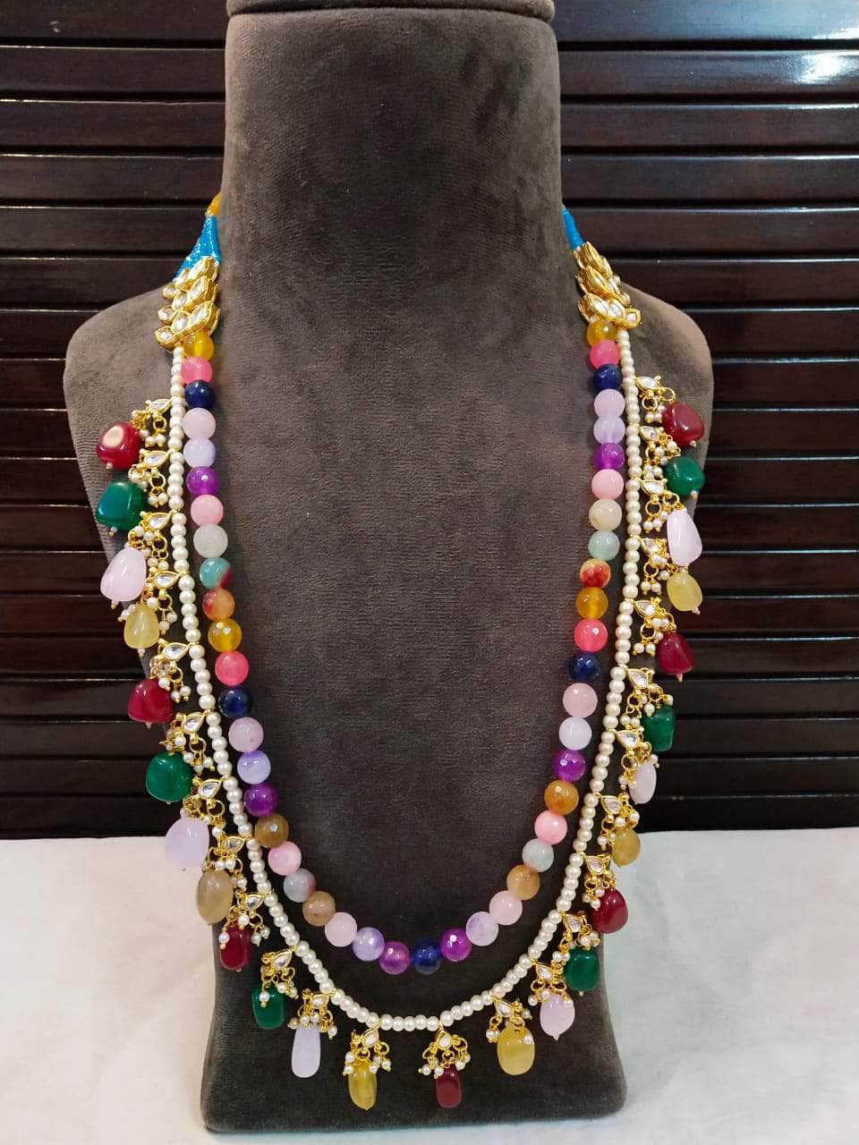 Zevar Long necklace Design 3 Kunda Multicolor Long Neclace By Zevar