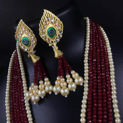 Zevar Long necklace Gold-Plated Antique Matte God Jewellery Set By Zevar
