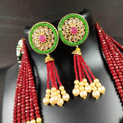 Zevar Long necklace Traditional Kundan Pearl Necklace Set By Zevar