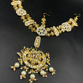 Zevar Maangtikka Gold Tone Kundan Maatha Patti with Pearls By Zevar.