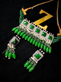 Zevar necklace ad American Diamond AD Stone Chokher Necklace Set By Zevar