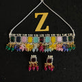 Zevar necklace ad American Diamond Stone Necklace Set By Zevar
