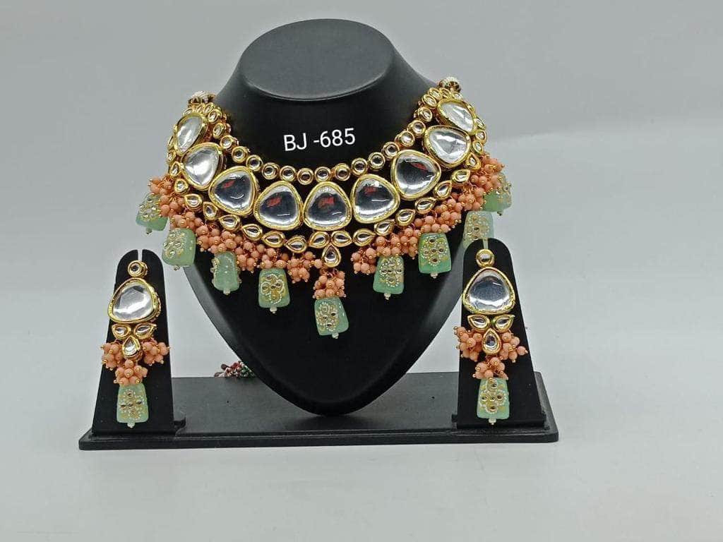 Zevar Necklace Beautifull Kundan  Beads Necklace set By Zevar