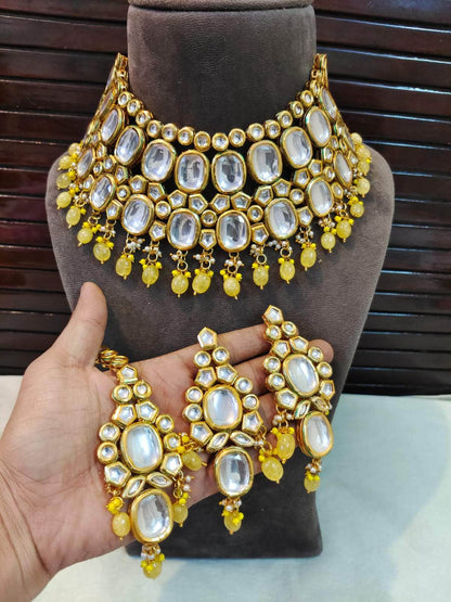 Zevar Necklace Beautifull Kundan Choker Necklace Set By Zevar.