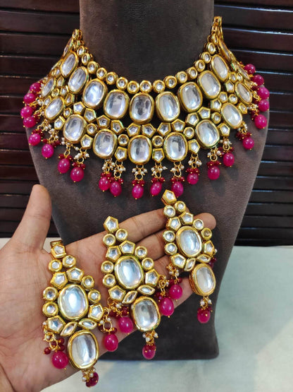 Zevar Necklace Beautifull Kundan Choker Necklace Set By Zevar.