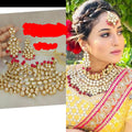 Zevar Necklace Kundan Gold Plated With Pearls Necklace By Zevar