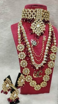 Zevar Necklace Kundan-Inspired Pearl Beaded Necklace By Zevar