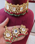 Zevar Necklace Kundan Meenakari & Pearl Choker Necklace By Zevar