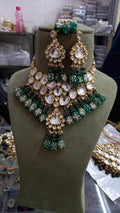 Zevar Necklace Kundan Pearl And Beads Choker Necklace. Set By Zevar