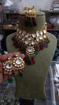 Zevar Necklace Kundan semi bridal necklace set by zevar