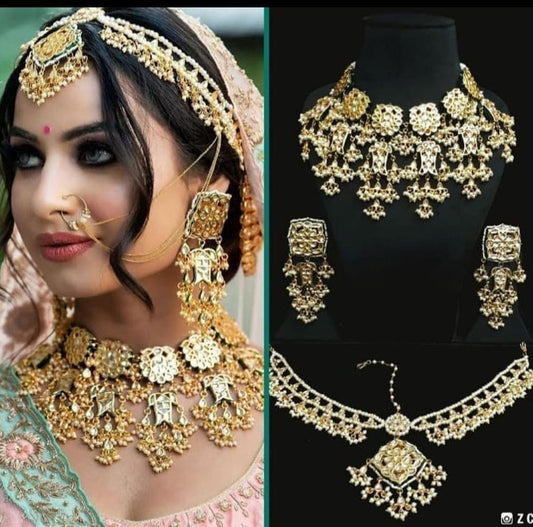 Zevar Necklace ZEVAR | Kundan gold plated Minakari Pearls choker Necklace
