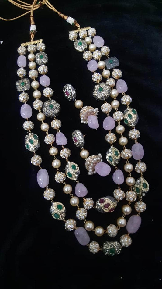 Zevar Necklaces Beautifull Kundan Necklace With Earrings By Zevar.