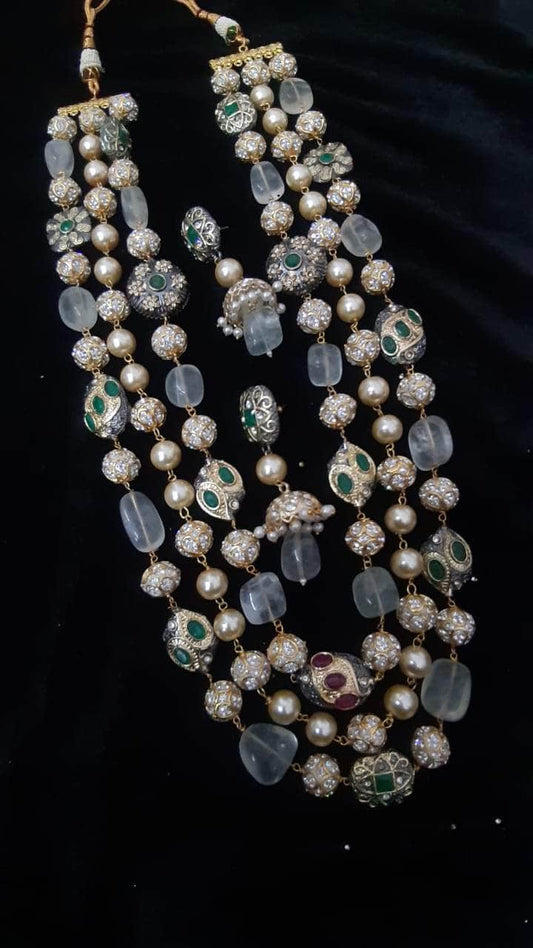 Zevar Necklaces Beautifull Kundan Necklace With Earrings By Zevar.