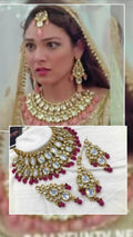 Zevar Necklaces Kundan Bridal Necklace Earrings Jewelry Set, High Quality Kundan Stones By Zevar.