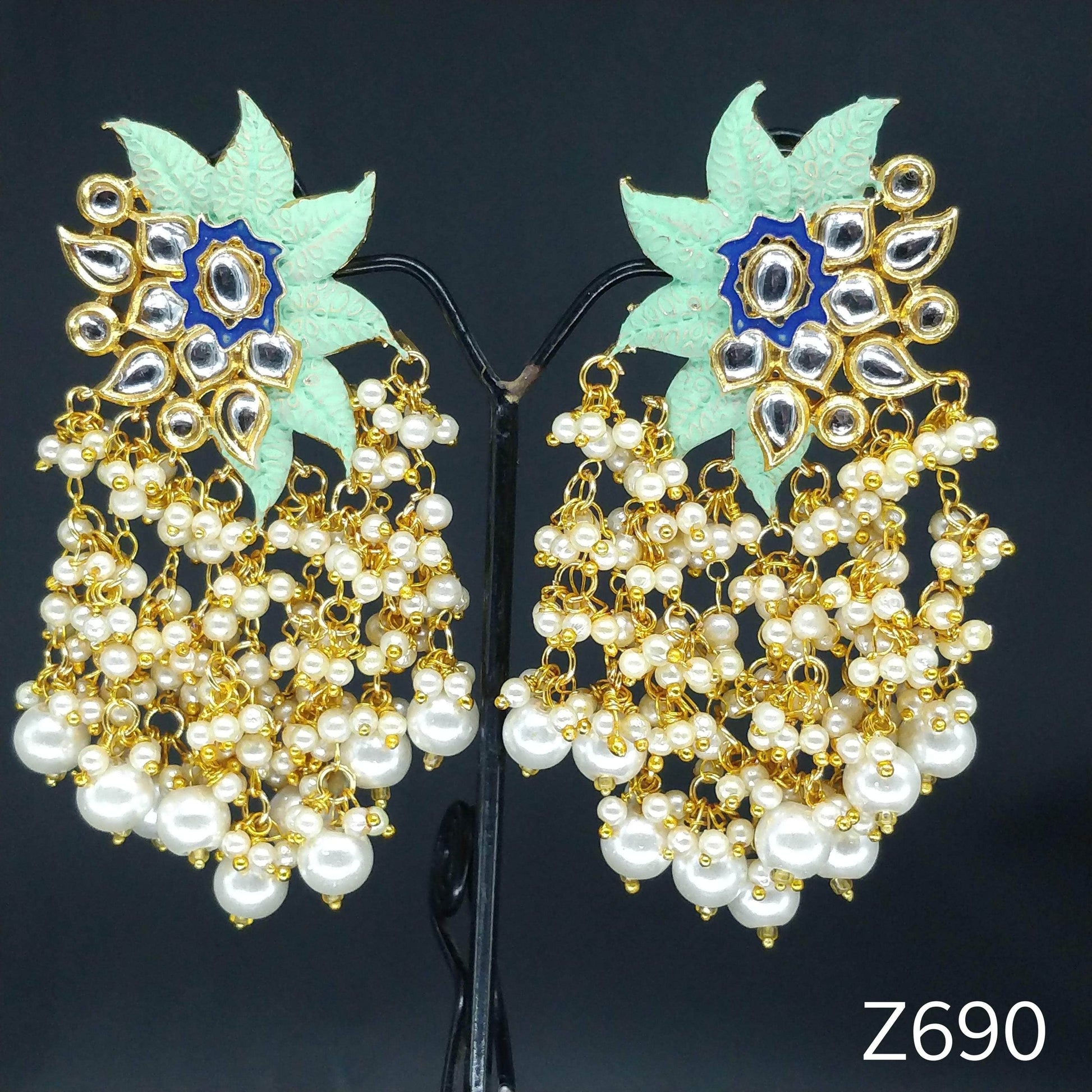 Kundan Minakari earrings Design By Zevar - Zevar