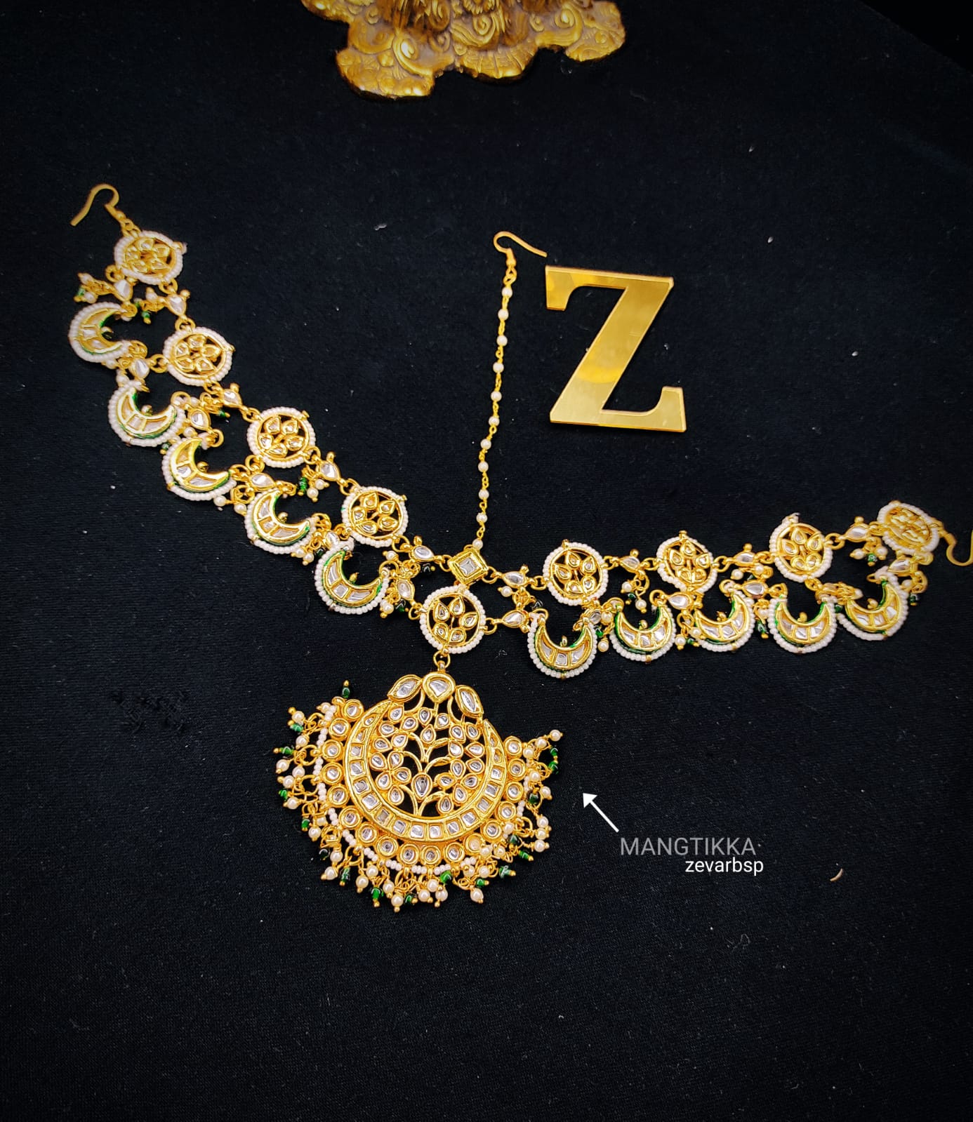 Zevar Traditional Gold Plated Jadtar Kundan Bridal Matha Patti By Zevar