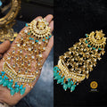 Zevar ZEVAR | Premium Quality blue Gold Tone Kundan Passa with Pearls 5