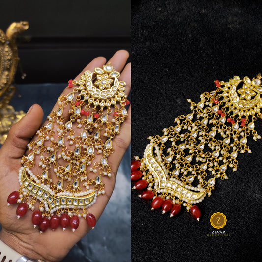 Zevar ZEVAR | Premium Quality Women Gold-Plated Kundan Studded Passa Head Jewellery 01