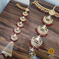 Zevar ZEVAR | Traditional Gold Plated Pearl & Kundan Studded Bridal Wedding Hair Braid Choti4